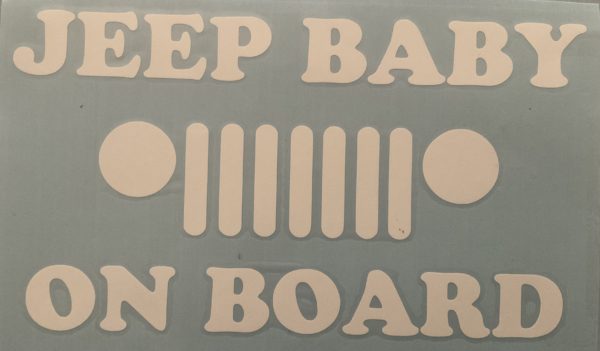 "Jeep baby on board" decal